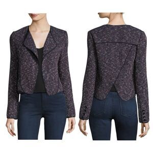 Derek Lam 10 Crosby Tweed Cardigan Long Sleeves Crossover Back Design‎ Size 4